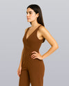 V-Neck Belted Jumpsuit