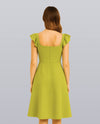 Midi Dress with Ruffle Sleeves